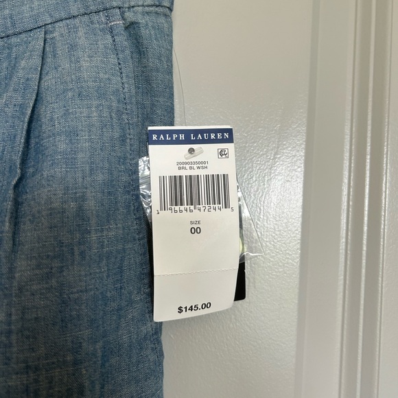 Lauren Ralph Lauren chambray Wide leg trousers - Picture 2 of 4